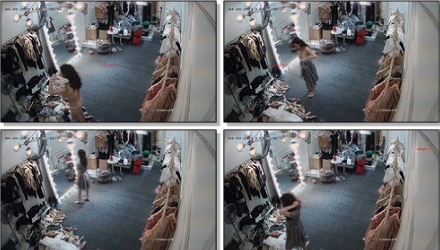 《监控 破解入侵极品》潮牌服装店真实记录风韵犹存气质老板娘日常试穿店内衣服一对车大灯太极品了看硬好几次完整版(1).