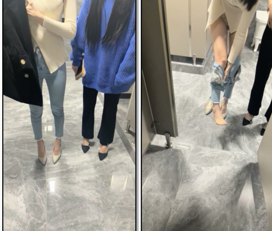 杭州街头，挑战公厕性爱，【初恋的香味】，冬夜，极品女神姐妹花，啪啪，撒尿，时刻担心有人进来，真刺激