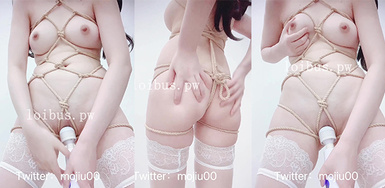 【網紅❤️推特少女】極品青春靚麗露臉反差美少女 ▌小青茗▌誘惑白絲JK捆綁勒陰 臉穴同框超粉肥美鮑魚 AV棒高頻震穴