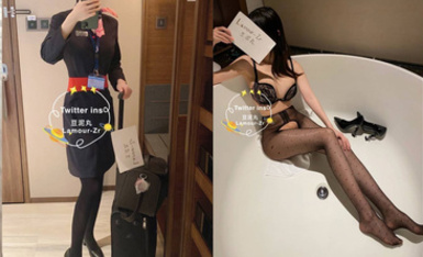 推特東航乘務員極品空姐【豆泥丸】福利私拍，足交啪啪女神騷起來是真頂，170完美長腿炮架