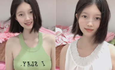 顏值白嫩清純的大學生開直播，人前是清純小甜妹，私下裡給榜一大哥私拍福利，還和榜一大哥線下約炮，被榜一大哥流出