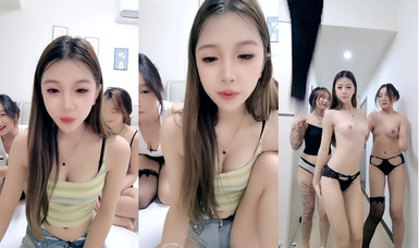 美女群P盛宴【極品藝校生】10.13-10.25高顏值姐妹4P5P畫面精彩淫亂刺激 (4)